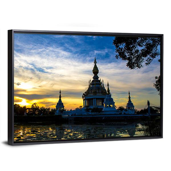 Wat Thong Sed Thi Temple Canvas Wall Art-3 Horizontal-Gallery Wrap-25" x 16"-Tiaracle
