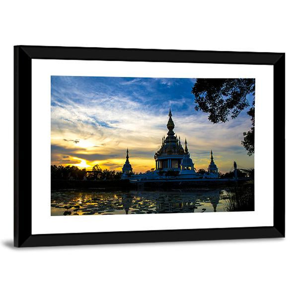Wat Thong Sed Thi Temple In Thailand Panoramic Canvas Wall Art-1 Piece-36" x 12"-Tiaracle
