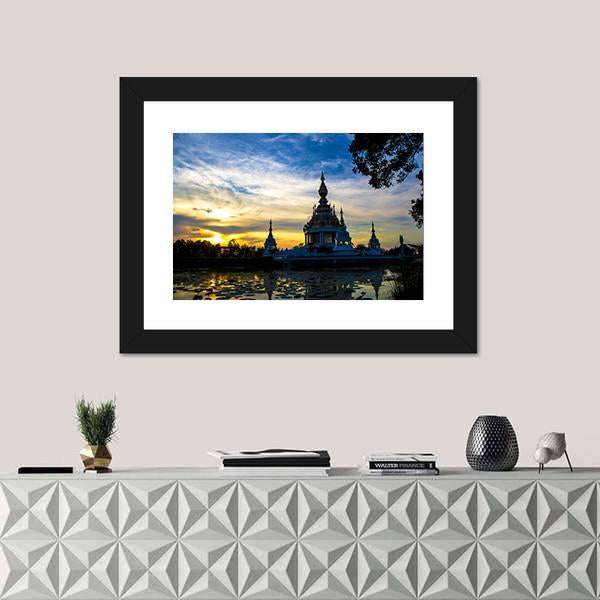 Wat Thong Sed Thi Temple In Thailand Panoramic Canvas Wall Art-1 Piece-36" x 12"-Tiaracle