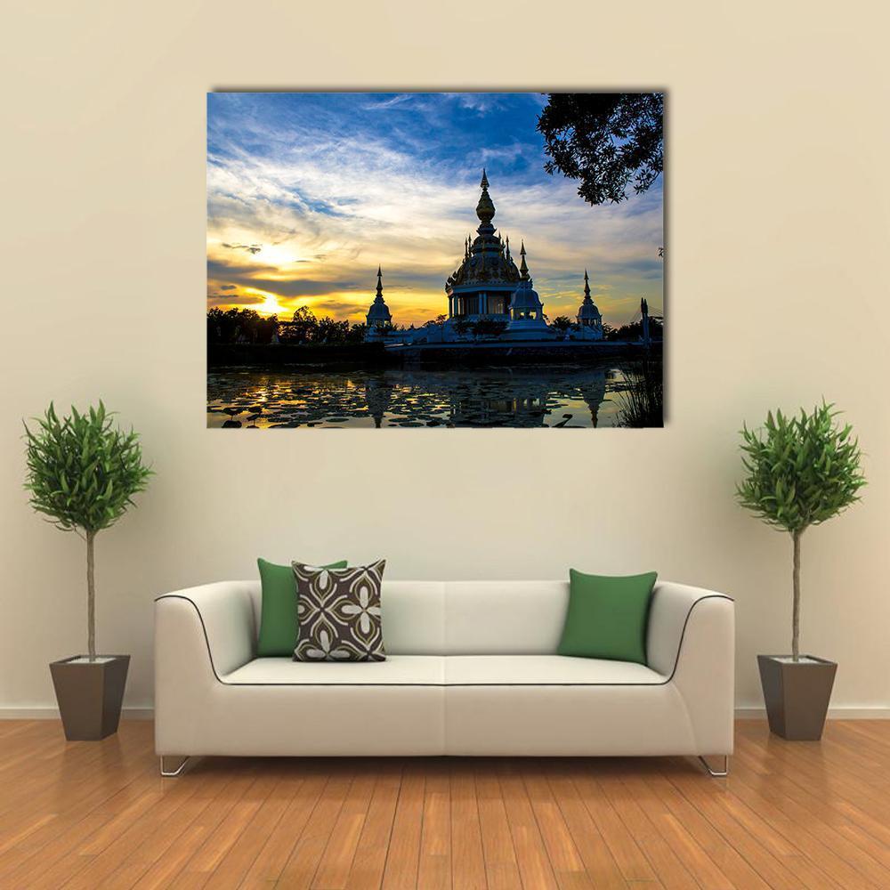 Wat Thong Sed Thi Temple Canvas Wall Art-1 Piece-Gallery Wrap-48" x 32"-Tiaracle