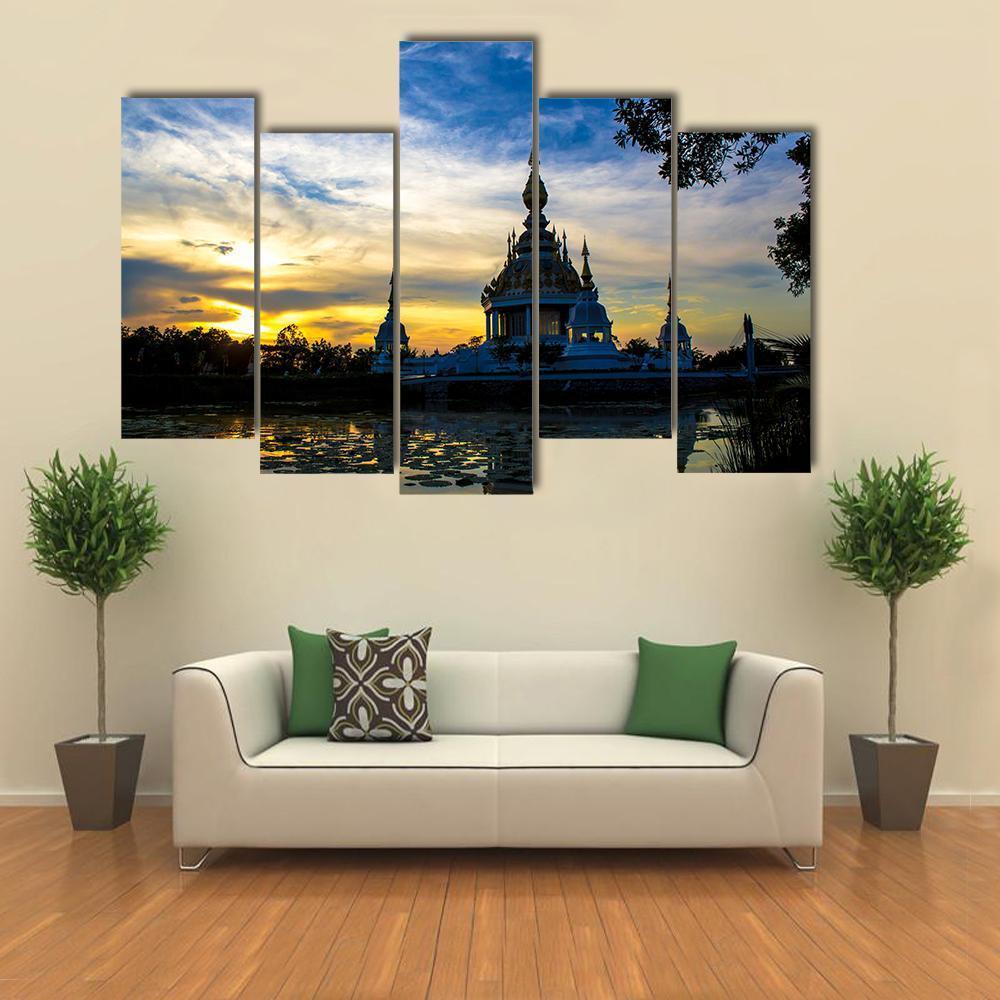 Wat Thong Sed Thi Temple Canvas Wall Art-5 Pop-Gallery Wrap-47" x 32"-Tiaracle
