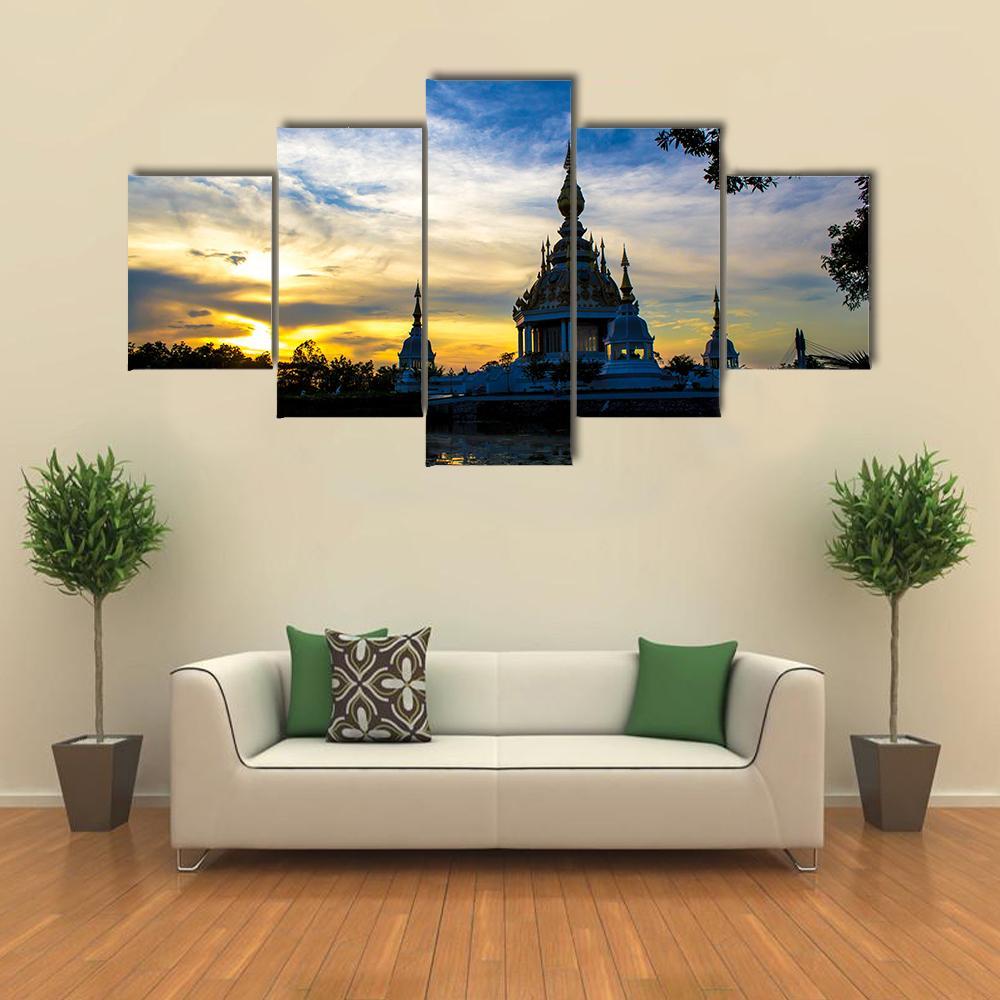 Wat Thong Sed Thi Temple Canvas Wall Art-5 Star-Gallery Wrap-62" x 32"-Tiaracle