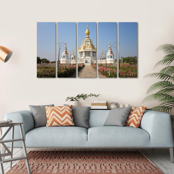 Wat Thung Millionaire Temple Canvas Wall Art-5 Horizontal-Gallery Wrap-22" x 12"-Tiaracle