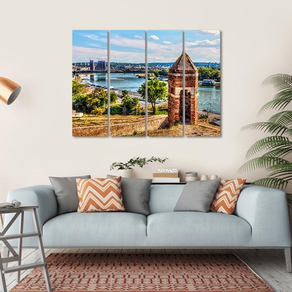 Watch Tower On The Kalemegdan Fortress Canvas Wall Art-4 Horizontal-Gallery Wrap-34" x 24"-Tiaracle