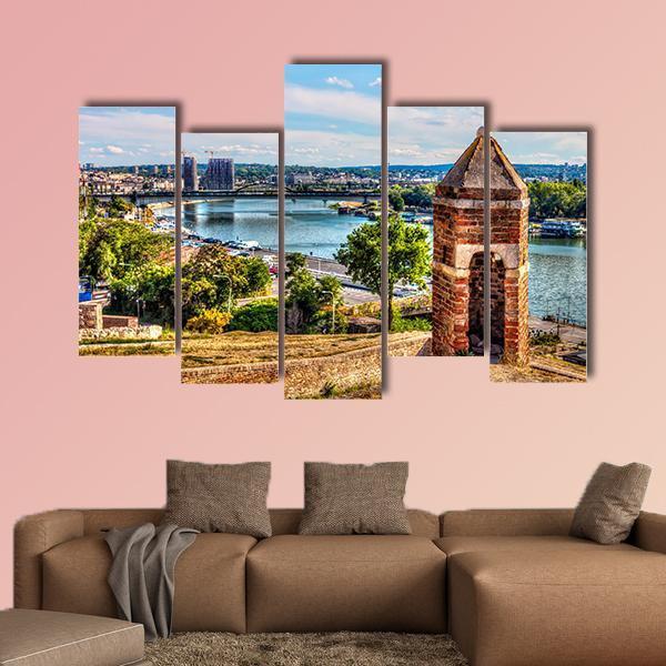 Watch Tower On The Kalemegdan Fortress Canvas Wall Art-5 Pop-Gallery Wrap-47" x 32"-Tiaracle