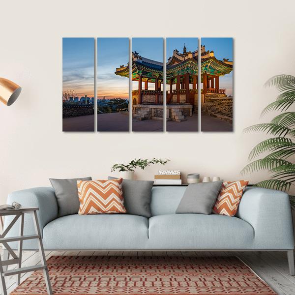 Watchtower At Hwaseong Fortress In South Korea Canvas Wall Art-5 Horizontal-Gallery Wrap-22" x 12"-Tiaracle