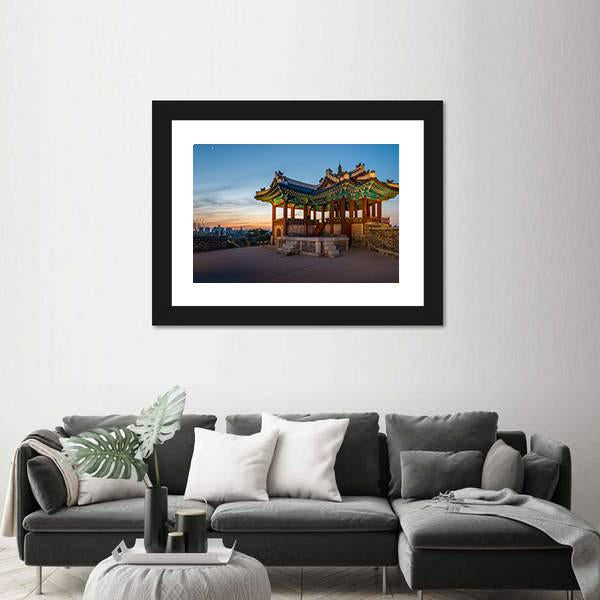 Watchtower At Hwaseong Fortress In South Korea Canvas Wall Art-3 Horizontal-Gallery Wrap-25" x 16"-Tiaracle