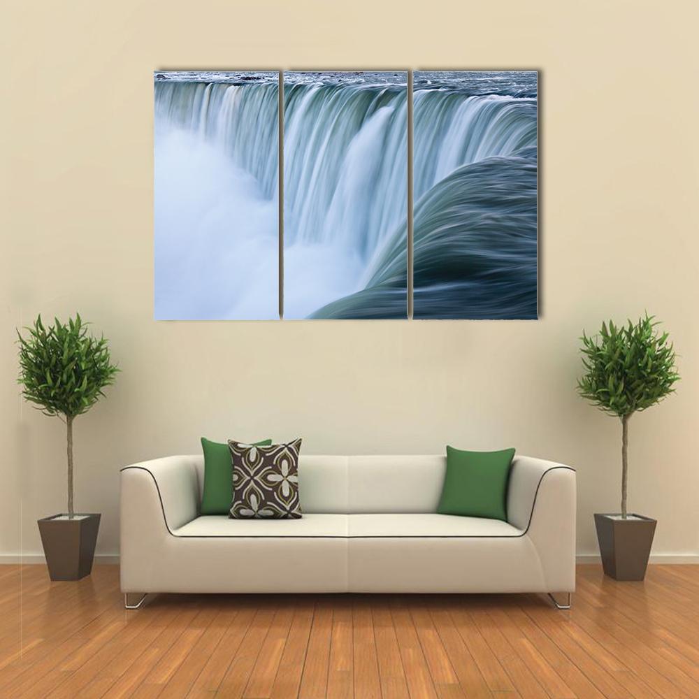 Water over Niagara Falls Canvas Wall Art-3 Horizontal-Gallery Wrap-25" x 16"-Tiaracle