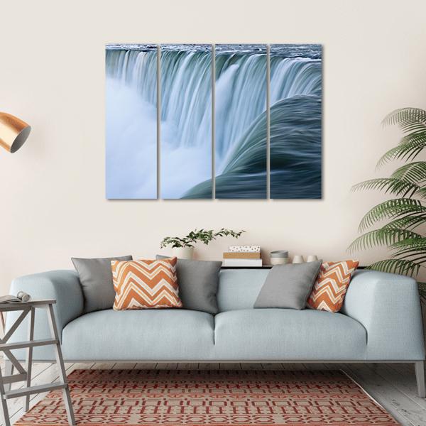 Water Over Niagara Falls Canvas Wall Art-4 Horizontal-Gallery Wrap-34" x 24"-Tiaracle