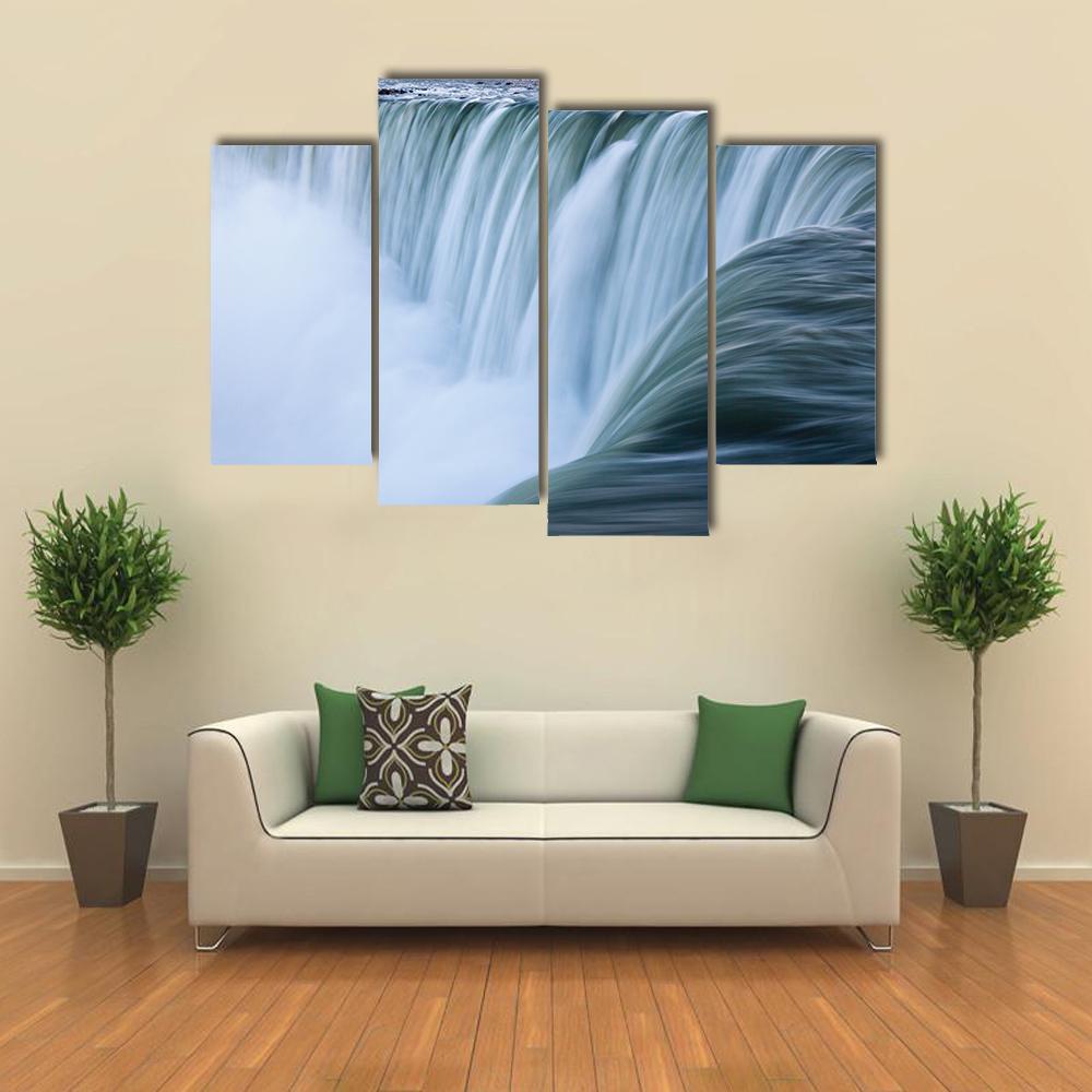 Water over Niagara Falls Canvas Wall Art-4 Pop-Gallery Wrap-34" x 20"-Tiaracle