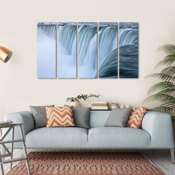 Water Over Niagara Falls Canvas Wall Art-5 Horizontal-Gallery Wrap-22" x 12"-Tiaracle
