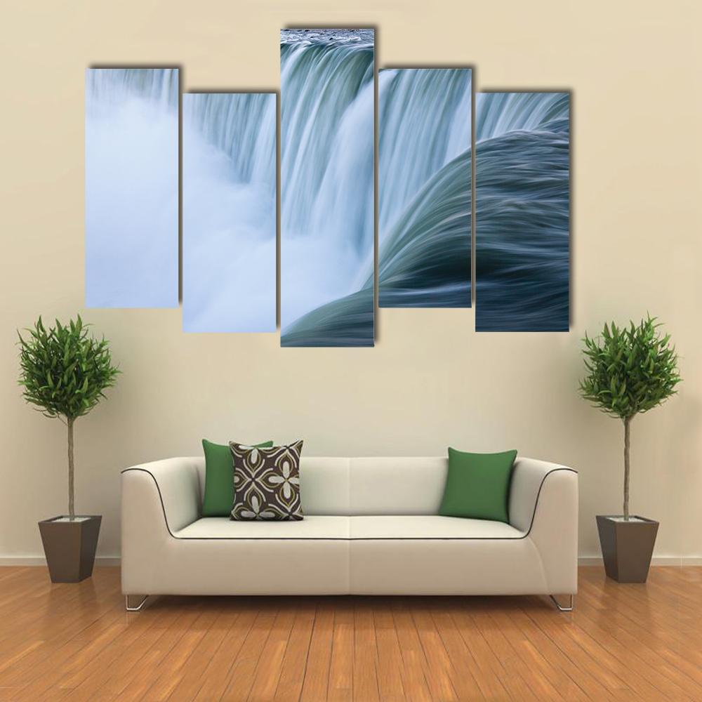 Water over Niagara Falls Canvas Wall Art-5 Pop-Gallery Wrap-32" x 21"-Tiaracle