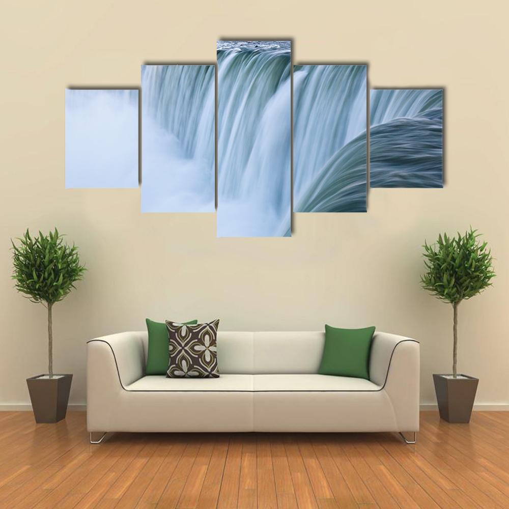 Water over Niagara Falls Canvas Wall Art-5 Star-Gallery Wrap-42" x 21"-Tiaracle