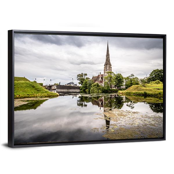 Church In Churchill Park Canvas Wall Art-3 Horizontal-Gallery Wrap-25" x 16"-Tiaracle