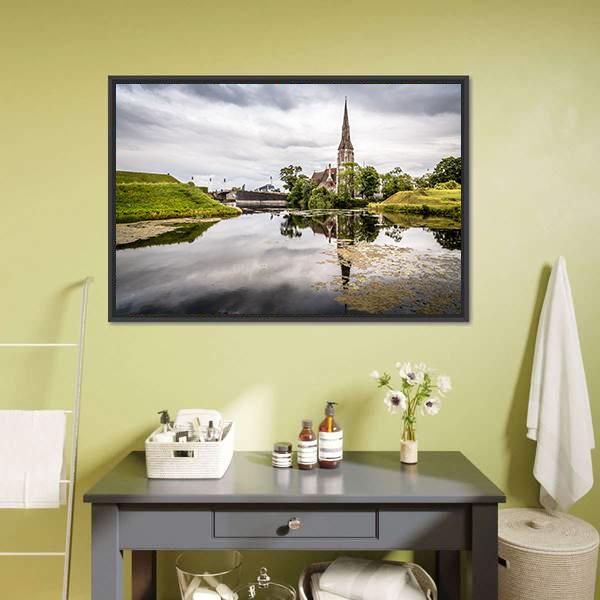 Church In Churchill Park Canvas Wall Art-3 Horizontal-Gallery Wrap-25" x 16"-Tiaracle