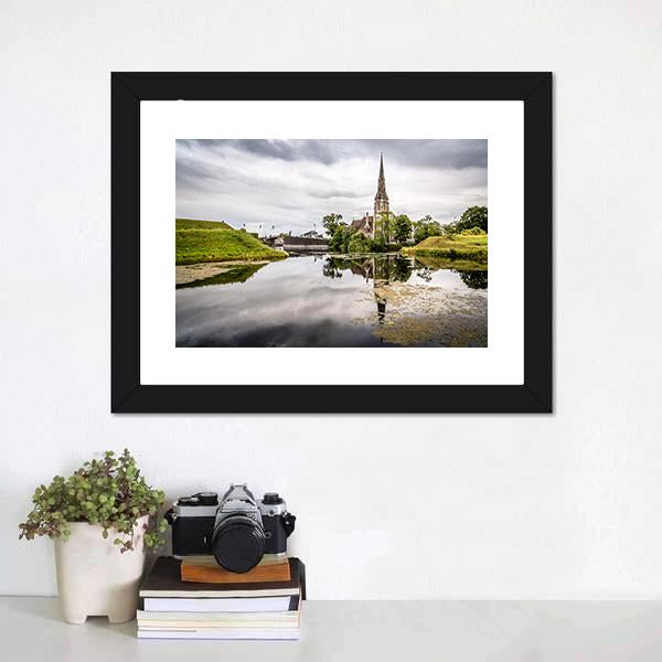 Church In Churchill Park Canvas Wall Art-3 Horizontal-Gallery Wrap-25" x 16"-Tiaracle