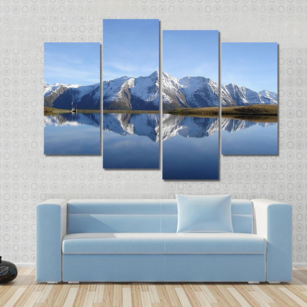 Bettmersee Lake Switzerland Canvas Wall Art-4 Pop-Gallery Wrap-50" x 32"-Tiaracle