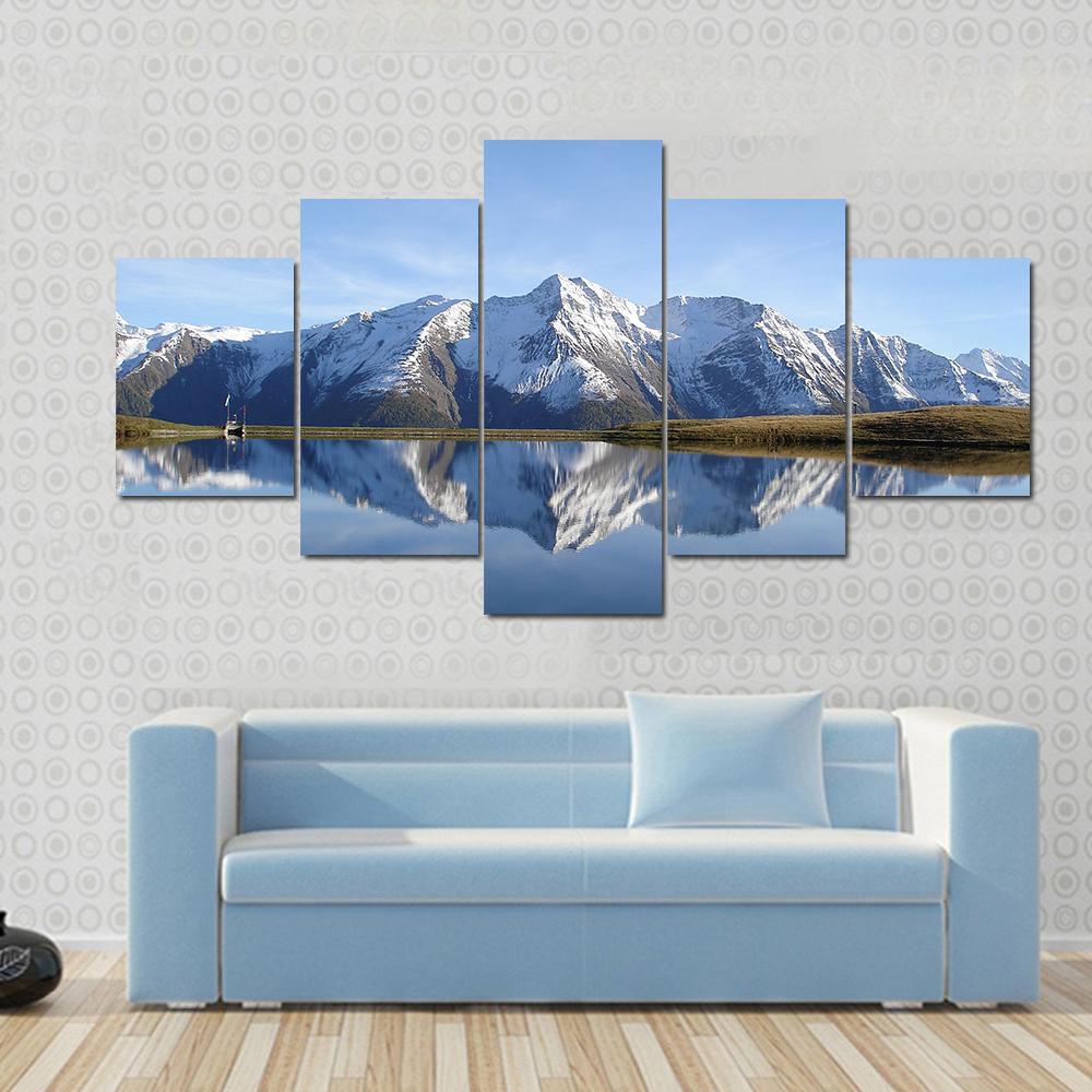 Bettmersee Lake Switzerland Canvas Wall Art-5 Star-Gallery Wrap-62" x 32"-Tiaracle