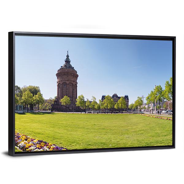 Water Tower Germany Canvas Wall Art-3 Horizontal-Gallery Wrap-25" x 16"-Tiaracle