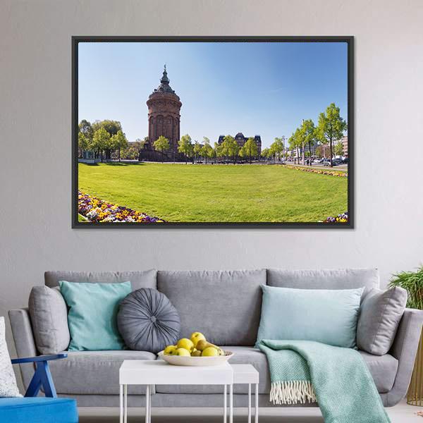 Water Tower Germany Canvas Wall Art-3 Horizontal-Gallery Wrap-25" x 16"-Tiaracle