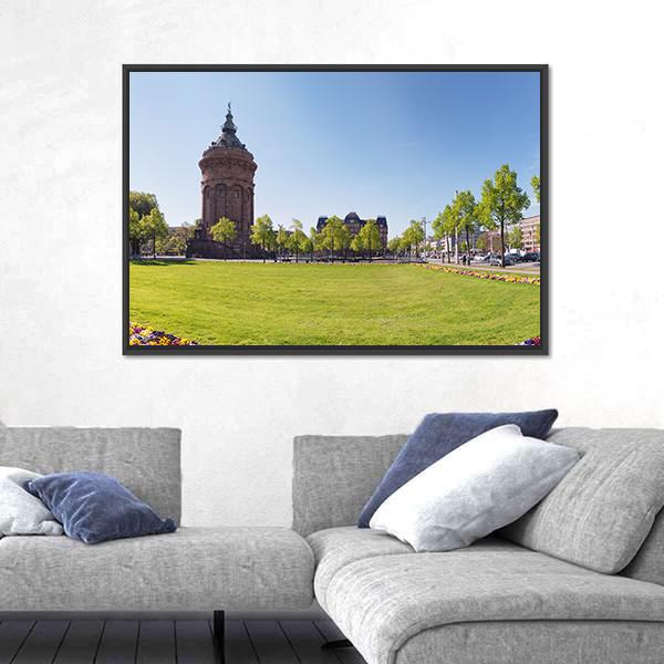 Water Tower Germany Panoramic Canvas Wall Art-1 Piece-36" x 12"-Tiaracle