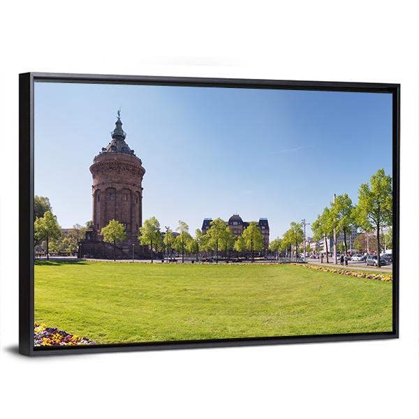 Water Tower Germany Panoramic Canvas Wall Art-1 Piece-36" x 12"-Tiaracle