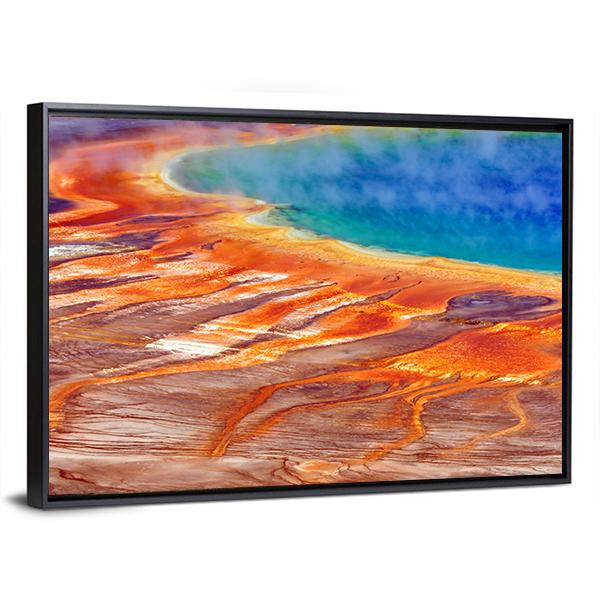 Watercolor Grand Prismatic Spring Canvas Wall Art-3 Horizontal-Gallery Wrap-25" x 16"-Tiaracle