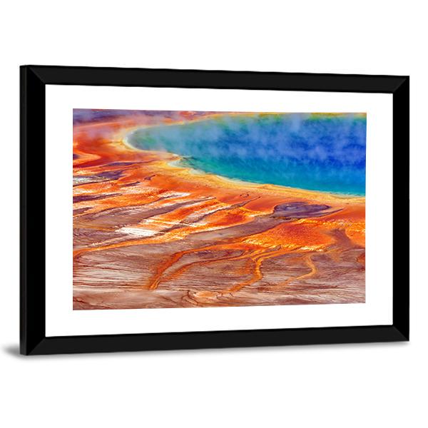 Watercolor Grand Prismatic Spring Canvas Wall Art-3 Horizontal-Gallery Wrap-25" x 16"-Tiaracle