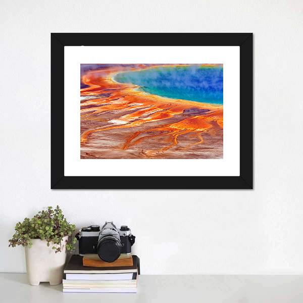 Watercolor Grand Prismatic Spring Canvas Wall Art-1 Piece-Framed Print-20" x 16"-Tiaracle