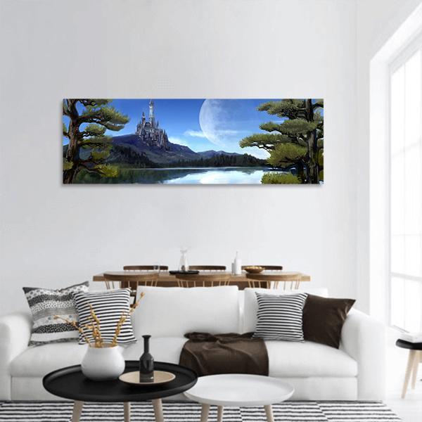Natural Riverside Lake Panoramic Canvas Wall Art-1 Piece-36" x 12"-Tiaracle