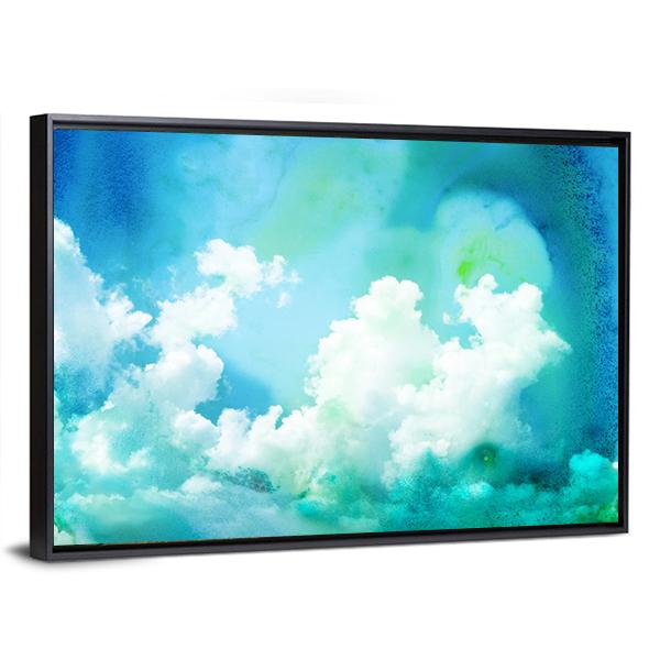 Watercolor Illustration Of Sky Abstract Canvas Wall Art-3 Horizontal-Gallery Wrap-25" x 16"-Tiaracle