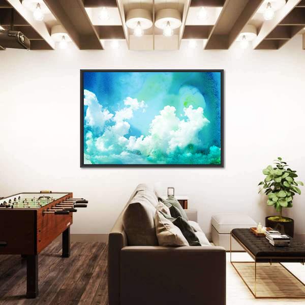 Watercolor Illustration Of Sky Abstract Canvas Wall Art-3 Horizontal-Gallery Wrap-25" x 16"-Tiaracle