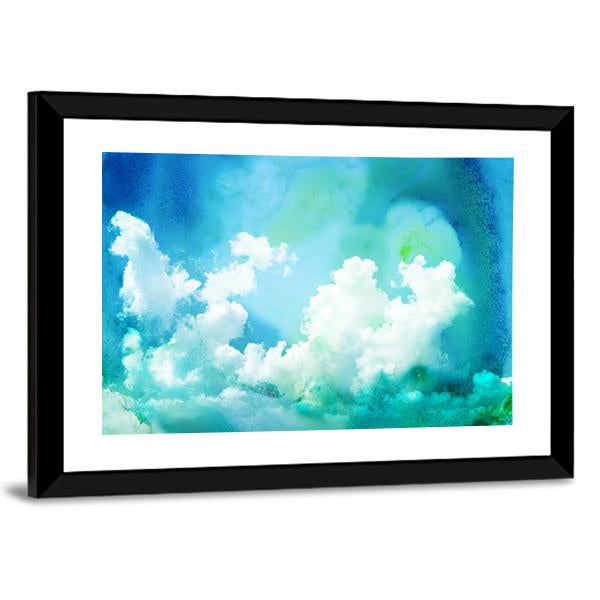 Watercolor Illustration Of Sky Abstract Canvas Wall Art-3 Horizontal-Gallery Wrap-25" x 16"-Tiaracle