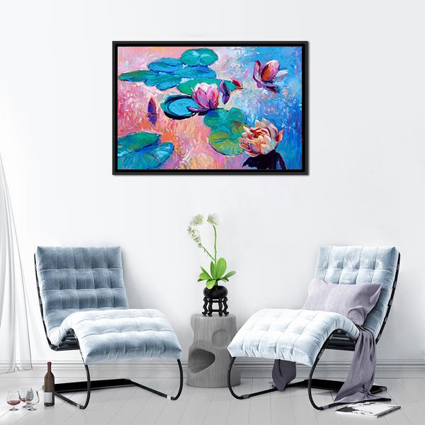 Watercolor Lilies Canvas Wall Art-3 Horizontal-Gallery Wrap-25&quot; x 16&quot;-Tiaracle