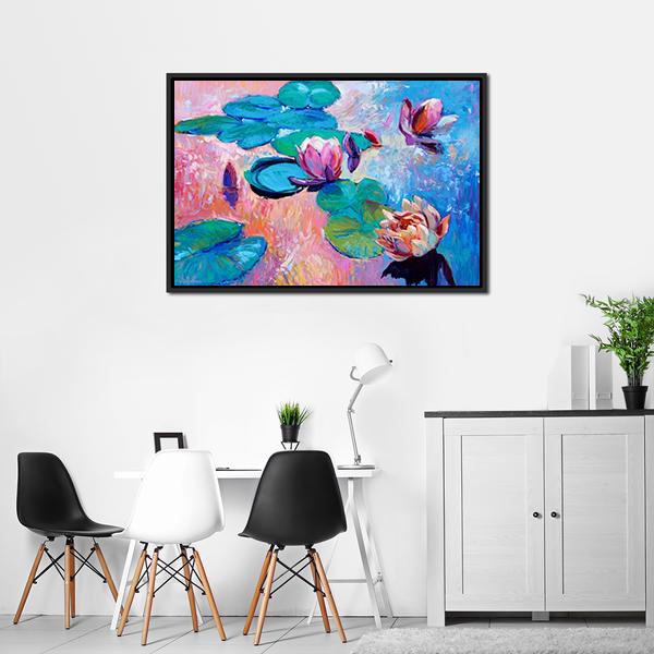 Watercolor Lilies Canvas Wall Art-3 Horizontal-Gallery Wrap-25&quot; x 16&quot;-Tiaracle