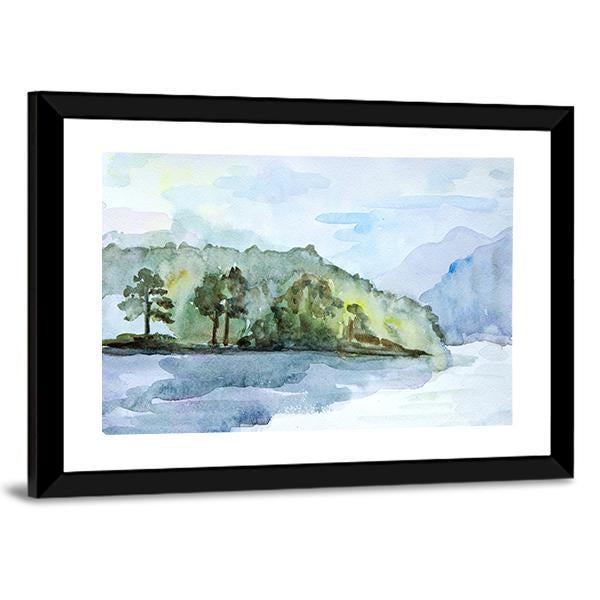 Watercolor Seascape Canvas Wall Art-3 Horizontal-Gallery Wrap-25&quot; x 16&quot;-Tiaracle