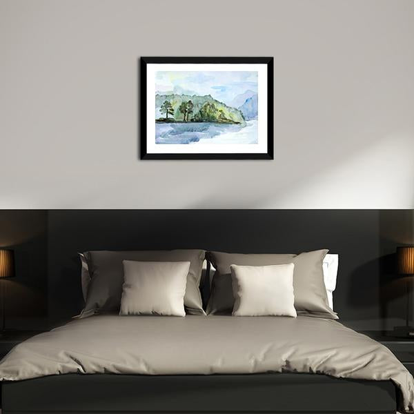 Watercolor Seascape Canvas Wall Art-3 Horizontal-Gallery Wrap-25&quot; x 16&quot;-Tiaracle