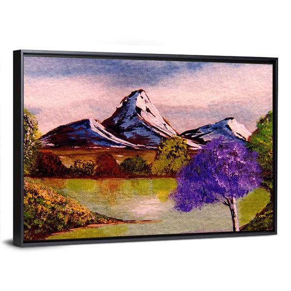 Watercolor Sketch Of Mountains Canvas Wall Art-3 Horizontal-Gallery Wrap-25&quot; x 16&quot;-Tiaracle