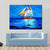 Watercolor Sketch Of Sail Ship And Sea Canvas Wall Art-5 Horizontal-Gallery Wrap-22" x 12"-Tiaracle