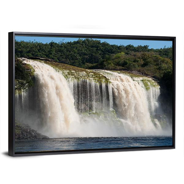 Waterfall At Canaima In Venezuela Canvas Wall Art-3 Horizontal-Gallery Wrap-25" x 16"-Tiaracle