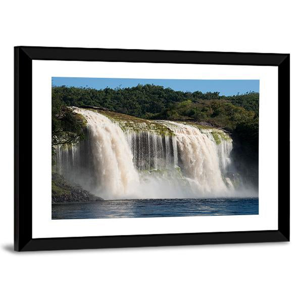 Waterfall At Canaima In Venezuela Canvas Wall Art-3 Horizontal-Gallery Wrap-25" x 16"-Tiaracle