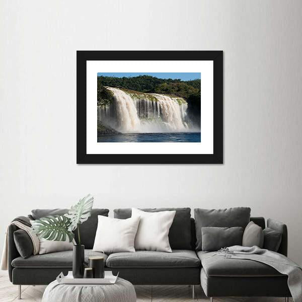 Waterfall At Canaima In Venezuela Canvas Wall Art-3 Horizontal-Gallery Wrap-25" x 16"-Tiaracle