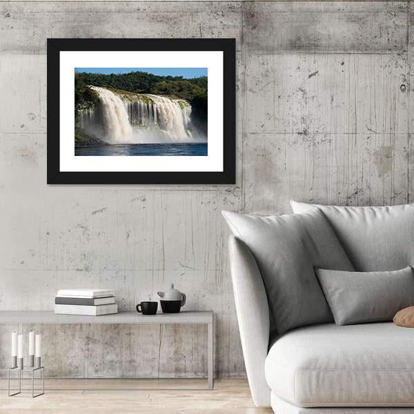 Waterfall At Canaima In Venezuela Canvas Wall Art-3 Horizontal-Gallery Wrap-25" x 16"-Tiaracle