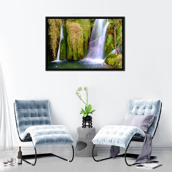Waterfall At Plitvice National Park Canvas Wall Art-3 Horizontal-Gallery Wrap-25" x 16"-Tiaracle