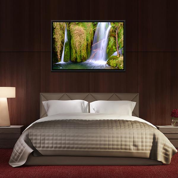 Waterfall At Plitvice National Park Canvas Wall Art-3 Horizontal-Gallery Wrap-25" x 16"-Tiaracle
