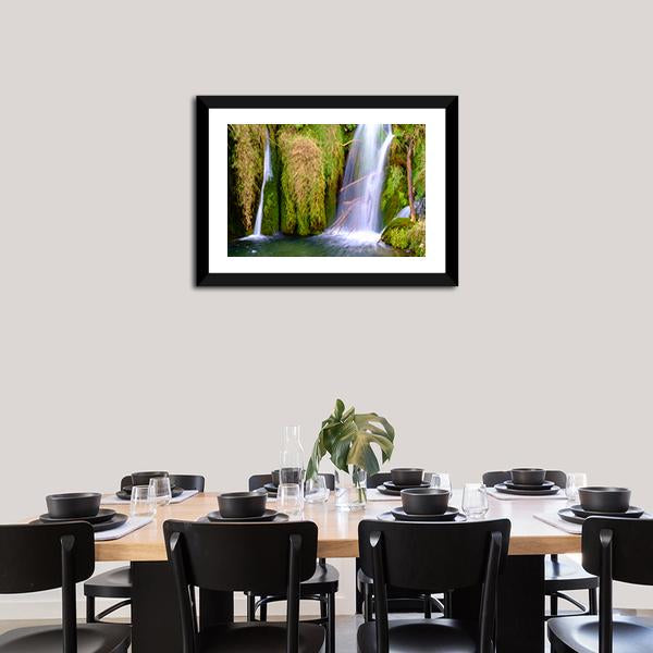 Waterfall At Plitvice National Park Canvas Wall Art-3 Horizontal-Gallery Wrap-25" x 16"-Tiaracle