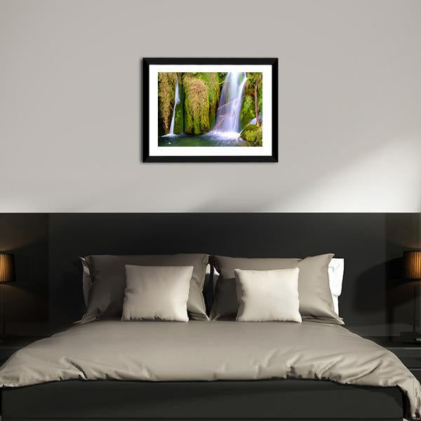 Waterfall At Plitvice National Park Canvas Wall Art-3 Horizontal-Gallery Wrap-25" x 16"-Tiaracle