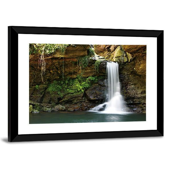 Waterfall At Rocky Place Vertical Canvas Wall Art-3 Vertical-Gallery Wrap-12" x 25"-Tiaracle