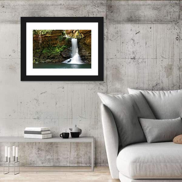 Waterfall At Rocky Place Vertical Canvas Wall Art-3 Vertical-Gallery Wrap-12" x 25"-Tiaracle