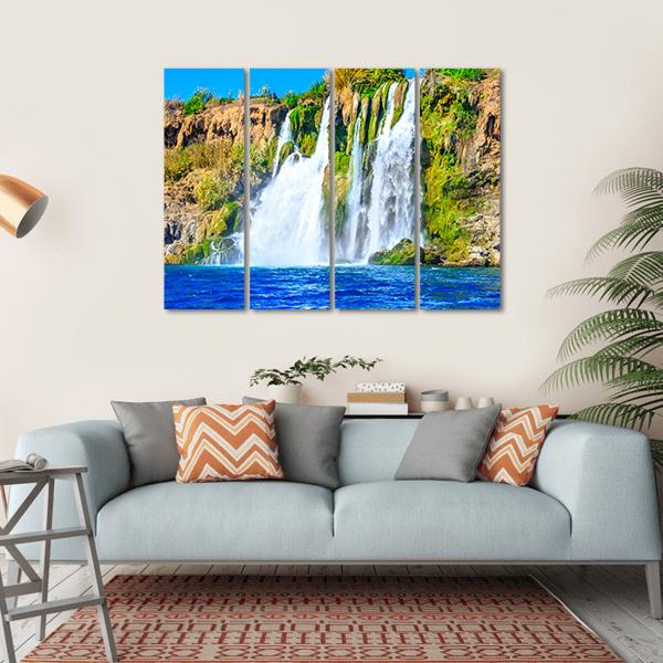Waterfall Duden At Antalya Canvas Wall Art-4 Horizontal-Gallery Wrap-34" x 24"-Tiaracle
